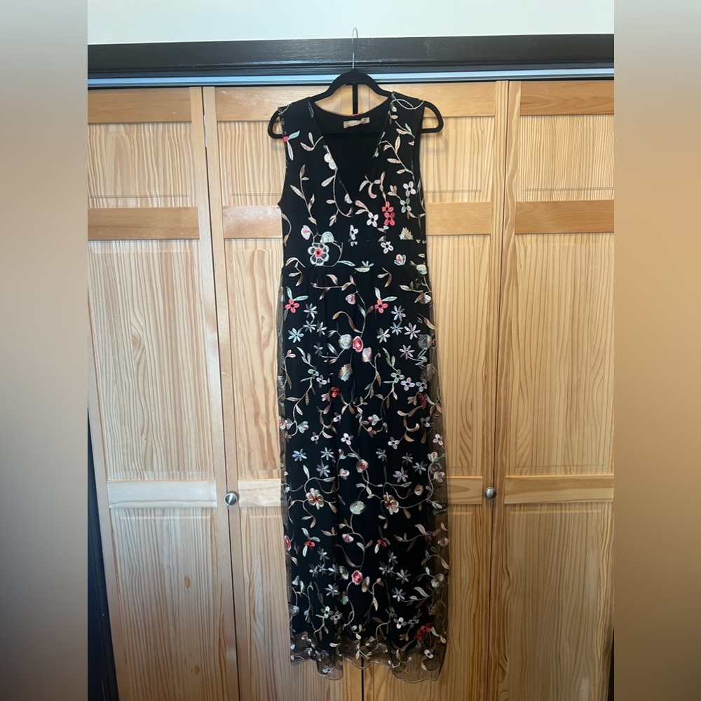 Carla Conti black floral dress sz. L